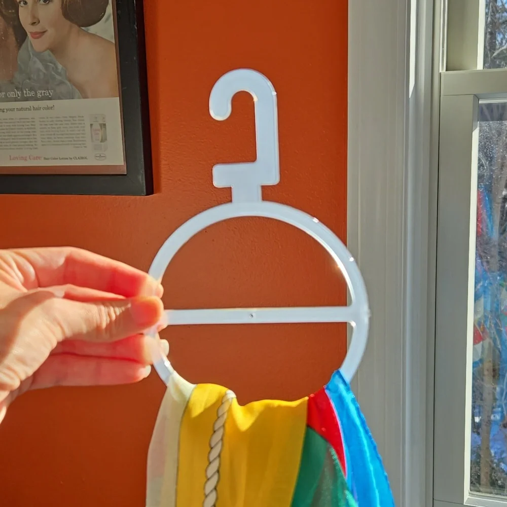 (8) Clear Plastic Scarf Accessories Hangers
